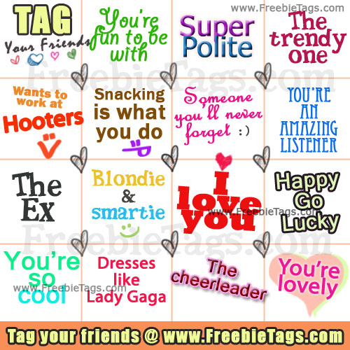 Cute Facebook tags to tag your friends on Facebook