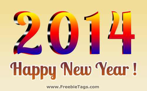 Happy New Year 2014 tag for all your friends and family