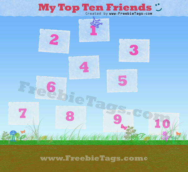 My top ten friends Facebook tag