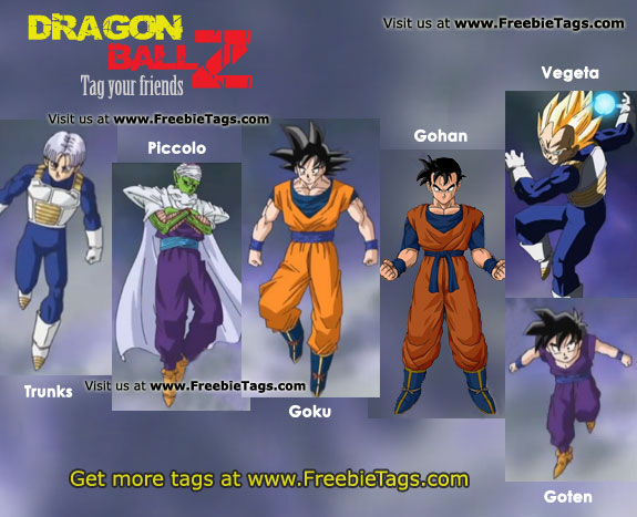 Tag your friends and my pals as dragon ball z characters facebook tag pictures