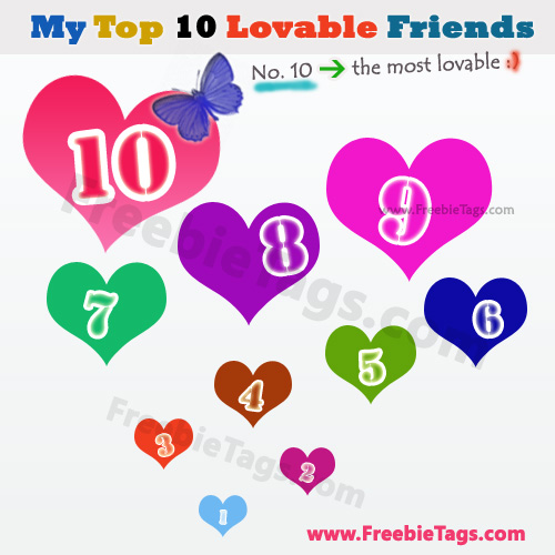 Top 10 most lovable friends tag